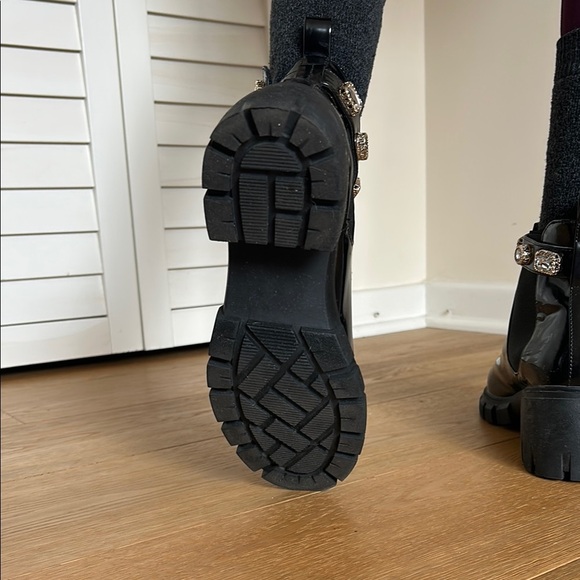 Size 8.5 | Madden Girl | Black Ankle Combat Boots w/ Embellished Straps - Picture 8 of 10